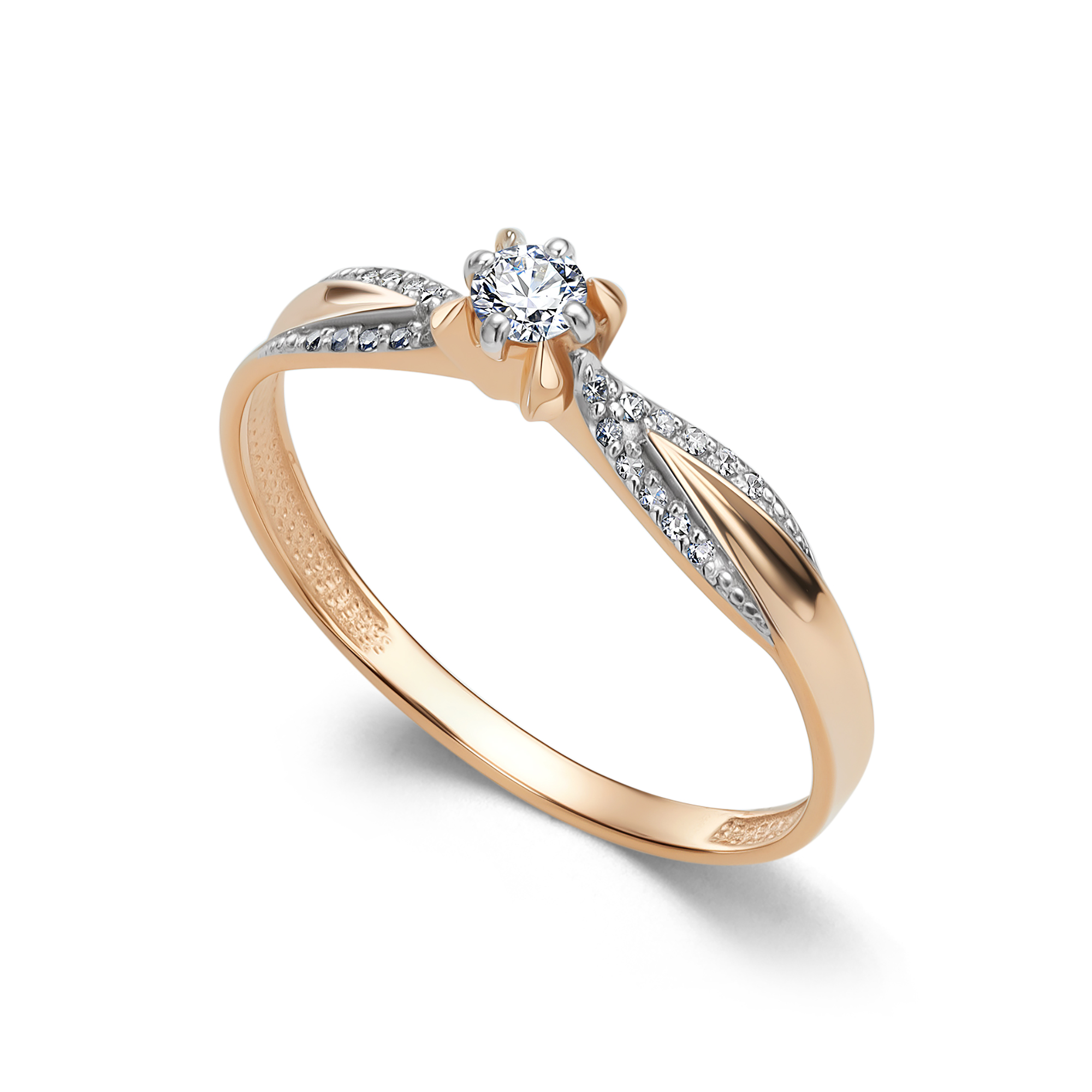 Кольцо из золота с камнем Бриллиант фото, цены