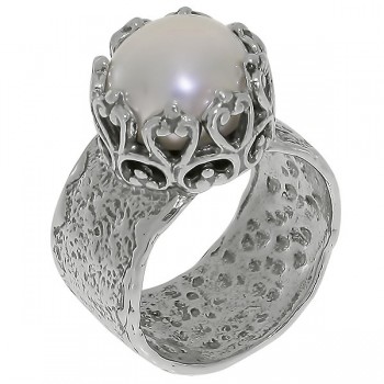 Кольцо из серебра с камнем Жемчуг фото, цены