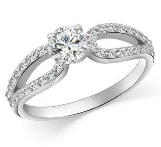 Кольцо из серебра с камнем Фианит фото, цены