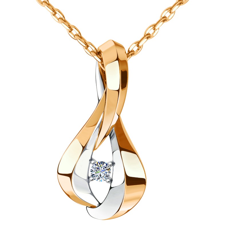 Подвеска из золота с камнем Фианит фото, цены