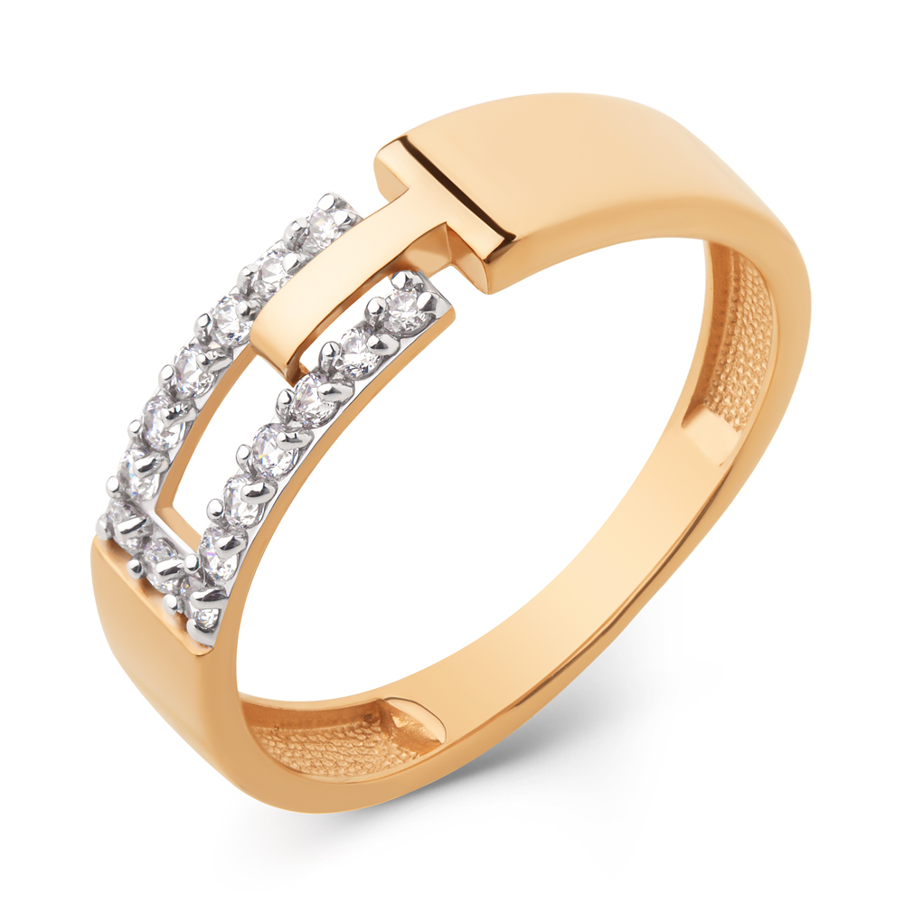 Кольцо из золота с камнем Фианит фото, цены