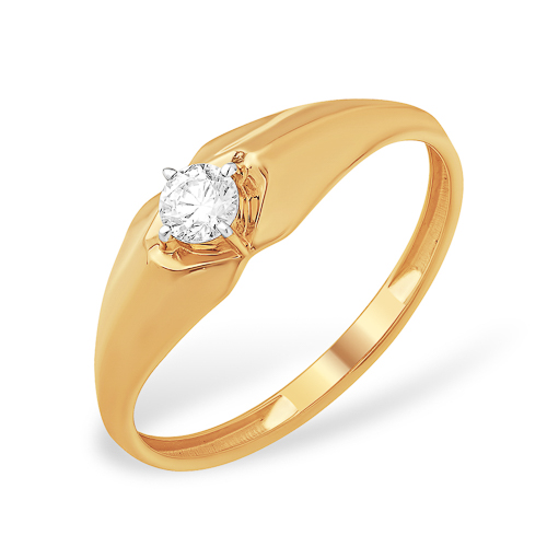 Кольцо из золота с камнем Фианит фото, цены