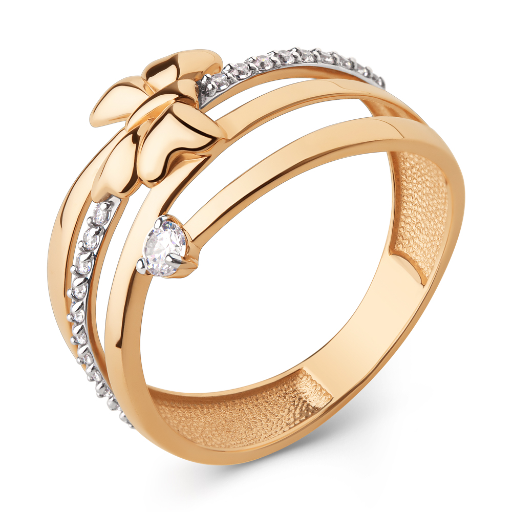 Кольцо из золота с камнем Фианит фото, цены