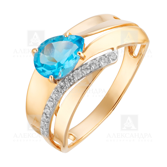 Кольцо из золота с камнем Гранат, Фианит фото, цены