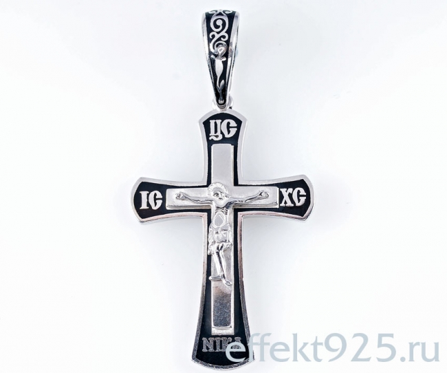 Крест из серебра с камнем вставками эмали фото, цены