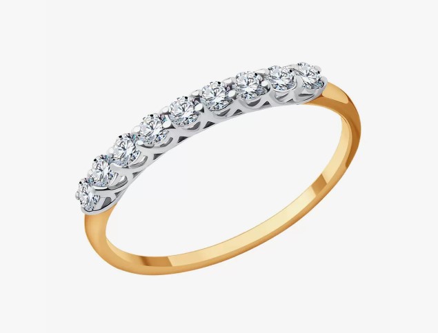 Кольцо из золота с камнем Фианит фото, цены