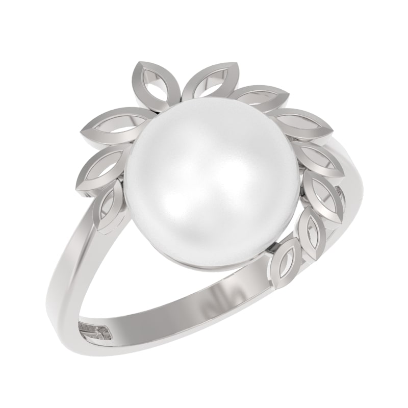 Кольцо из серебра с камнем Жемчуг фото, цены