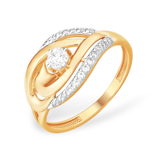 Кольцо из золота с камнем Фианит фото, цены