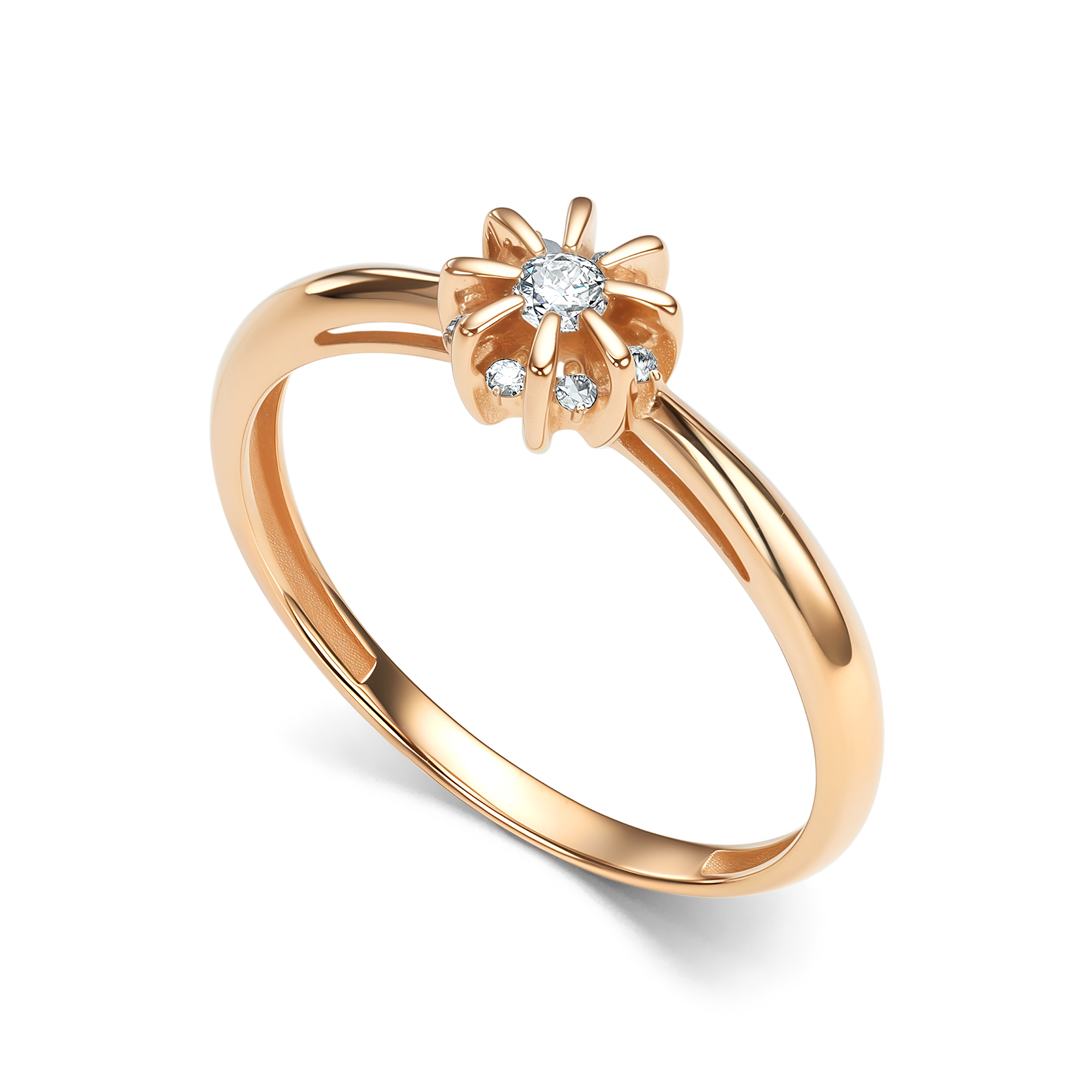 Кольцо из золота с камнем Бриллиант фото, цены