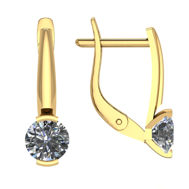 Серьги из золота с камнем Фианит фото, цены