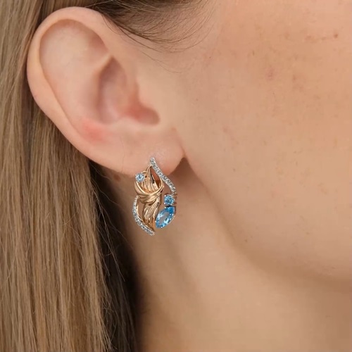 Серьги из золота с камнем Топаз фото, цены