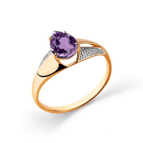 Кольцо из золота с камнем александрит синт. фото, цены