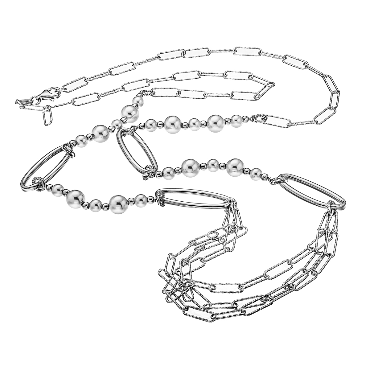 Колье из серебра с камнем Жемчуг фото, цены