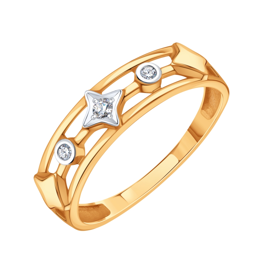 Кольцо из золота с камнем Фианит фото, цены