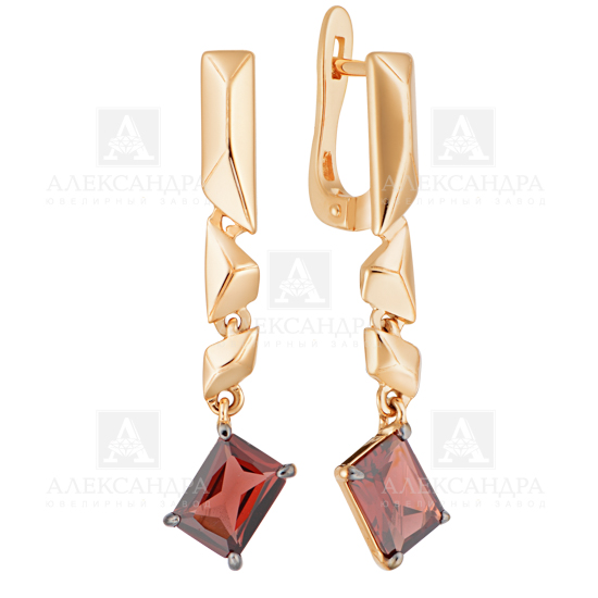 Серьги из золота с камнем Турмалин синт. фото, цены
