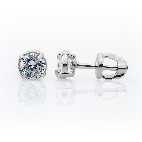 Пуссеты из серебра с камнем Фианит фото, цены