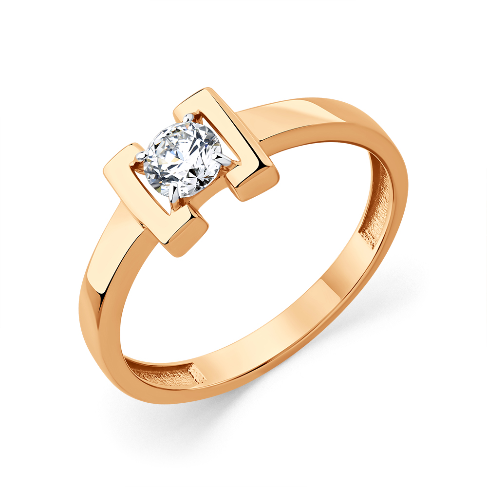 Кольцо из золота с камнем Фианит фото, цены