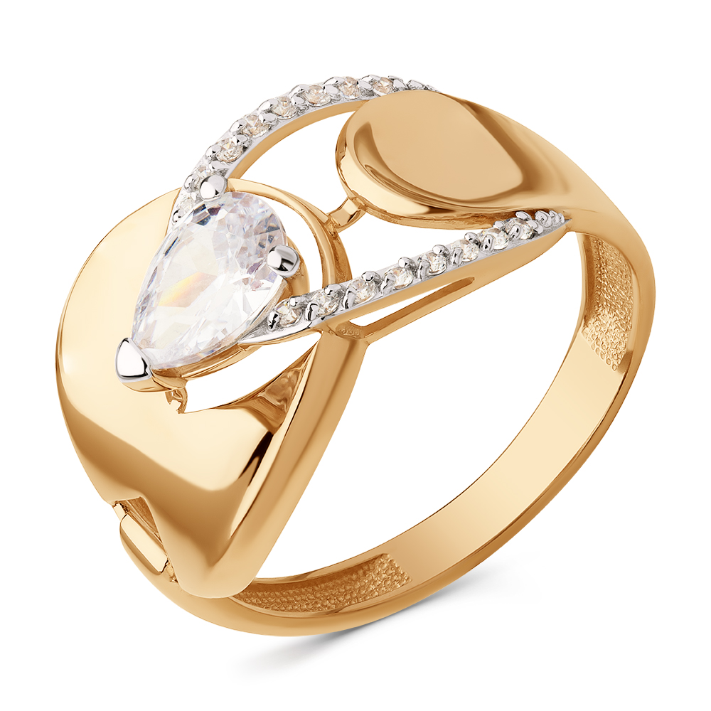 Кольцо из золота с камнем Фианит фото, цены