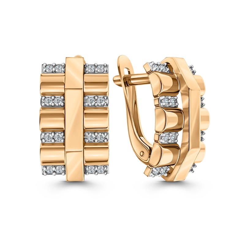 Серьги из золота с камнем Фианит фото, цены