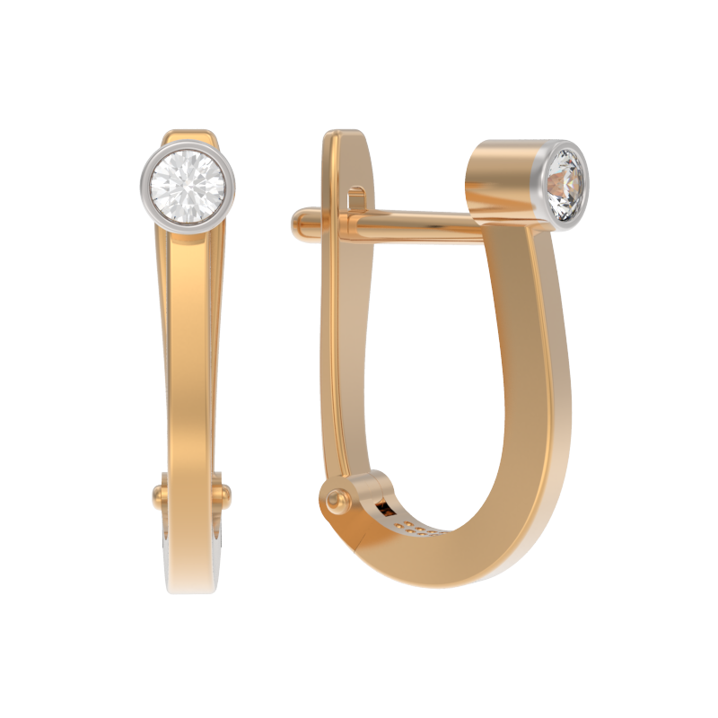 Серьги из золота с камнем Фианит фото, цены