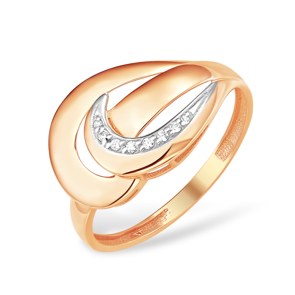 Кольцо из золота с камнем Фианит фото, цены