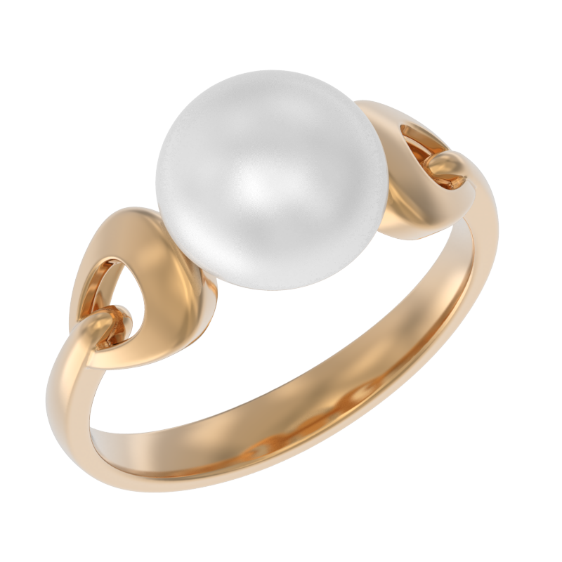Кольцо из золота с камнем Жемчуг фото, цены