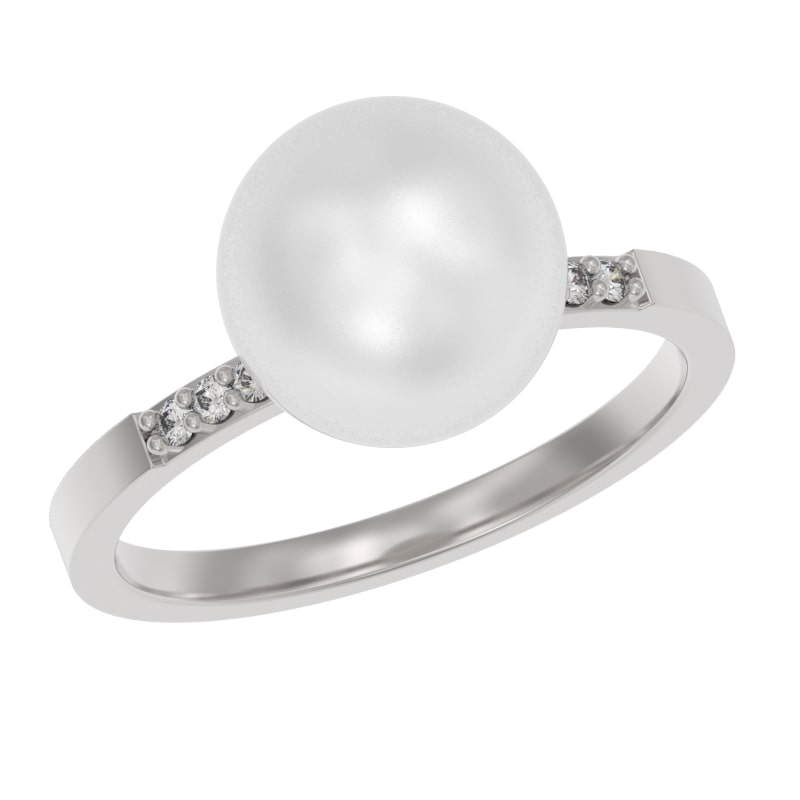 Кольцо из серебра с камнем Жемчуг фото, цены