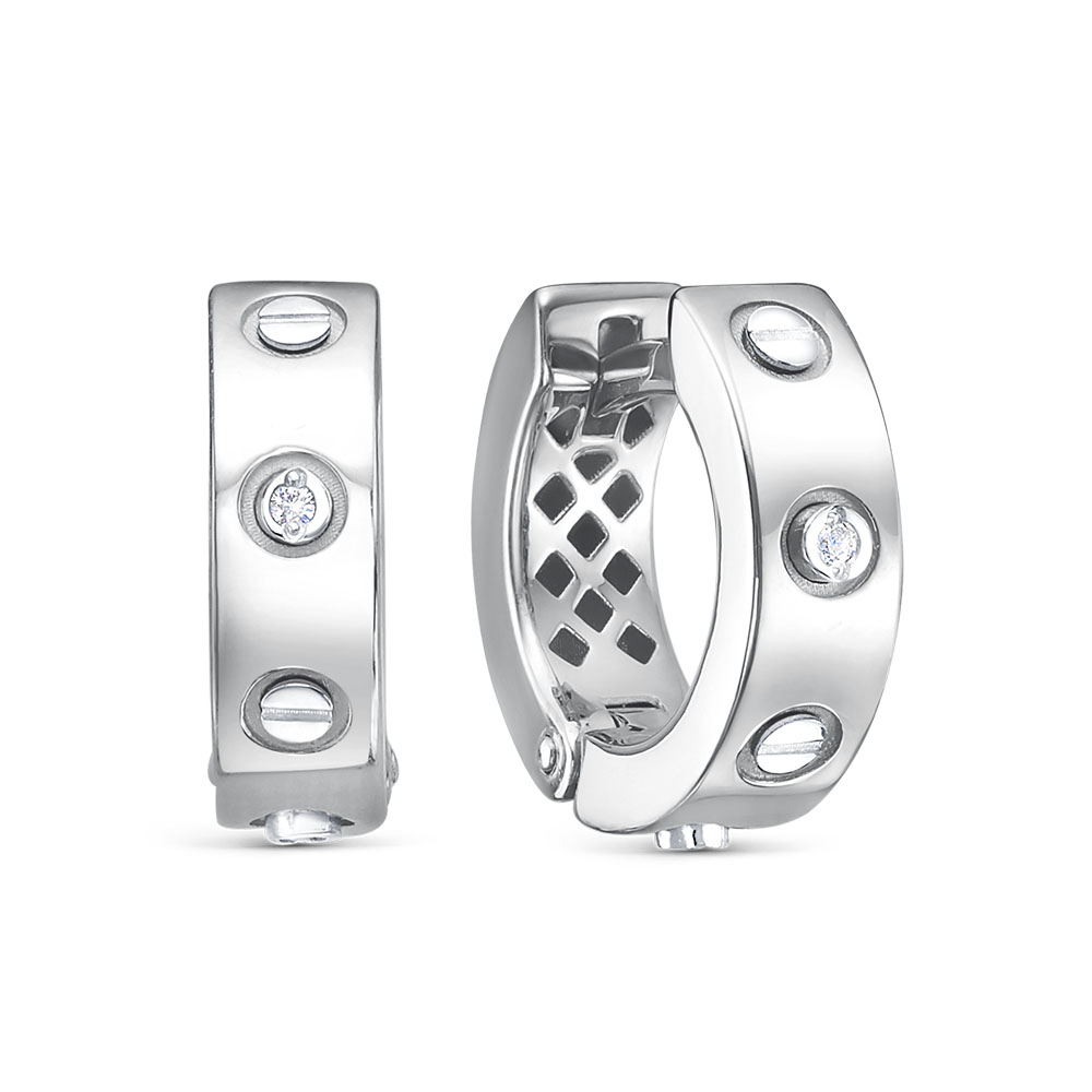 Серьги из серебра с камнем Фианит фото, цены