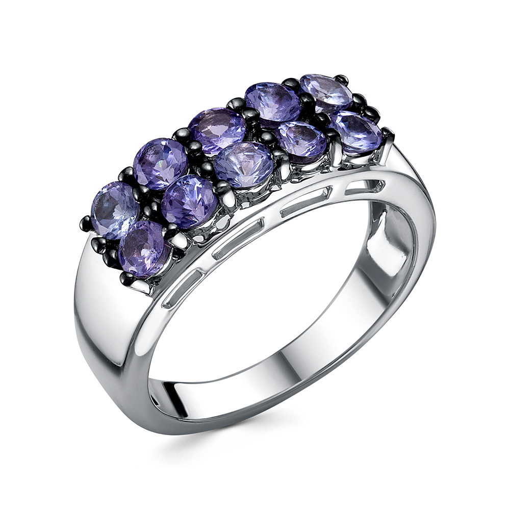 Кольцо из серебра с камнем Танзанит фото, цены