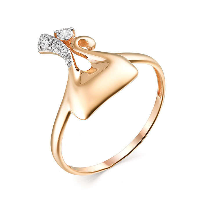 Кольцо из золота с камнем Фианит фото, цены