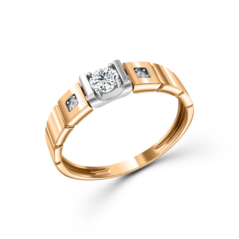 Кольцо из золота с камнем Фианит фото, цены