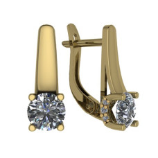 Серьги из золота с камнем Фианит фото, цены