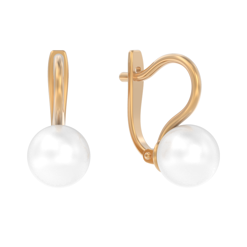 Серьги из золота с камнем Жемчуг фото, цены