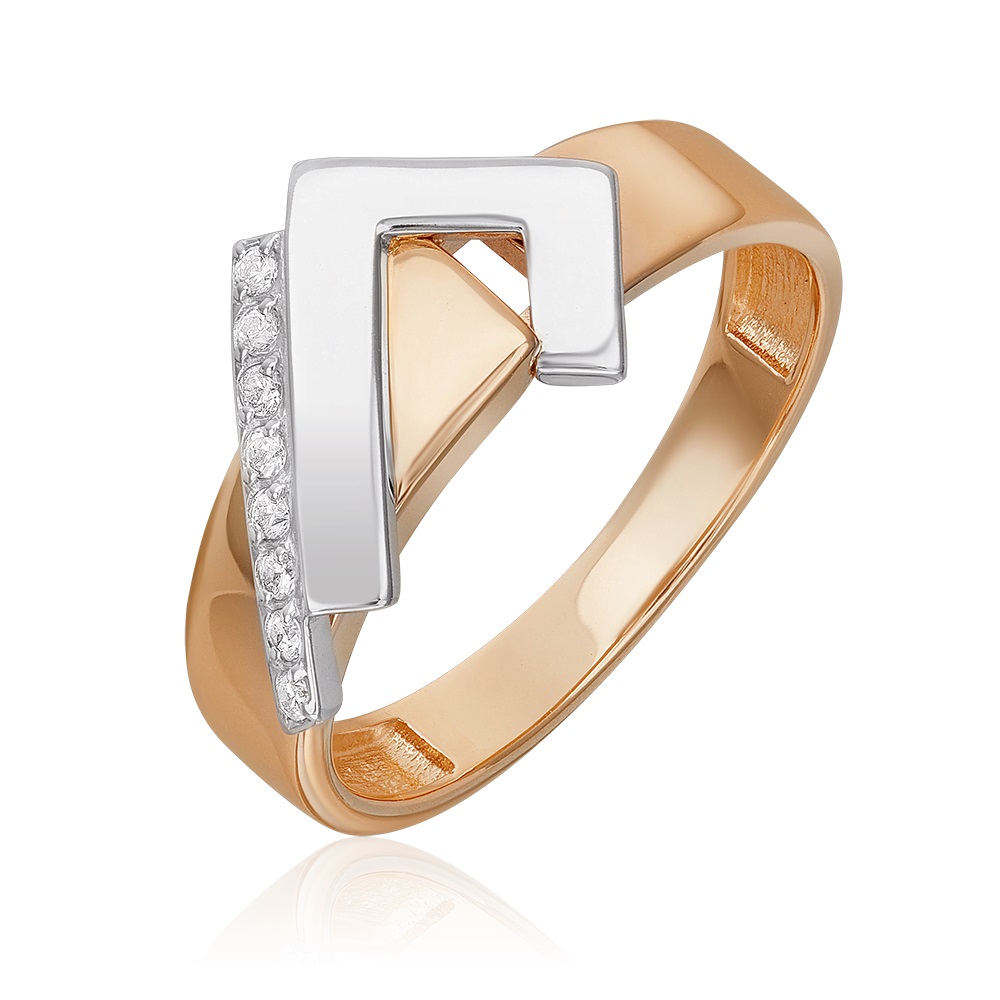 Кольцо из золота с камнем Фианит фото, цены