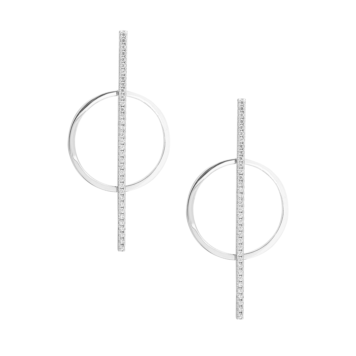 Серьги из серебра с камнем Циркон фото, цены