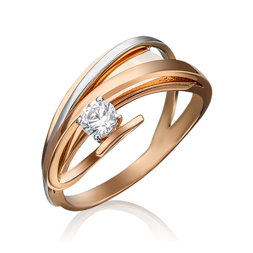 Кольцо из золота с камнем Фианит фото, цены