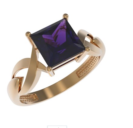 Кольцо из золота с камнем аметист фото, цены