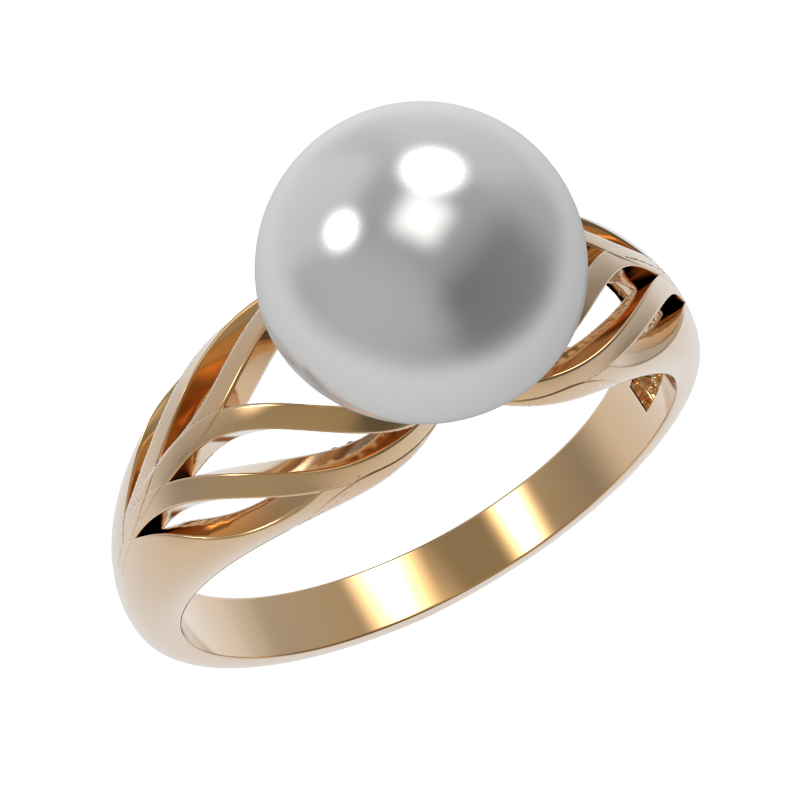 Кольцо из золота с камнем Жемчуг фото, цены