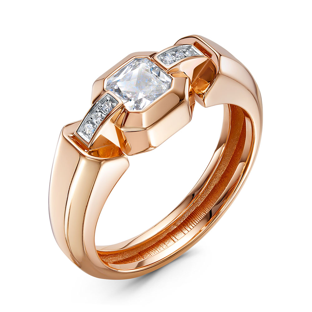 Кольцо из золота с камнем Фианит фото, цены