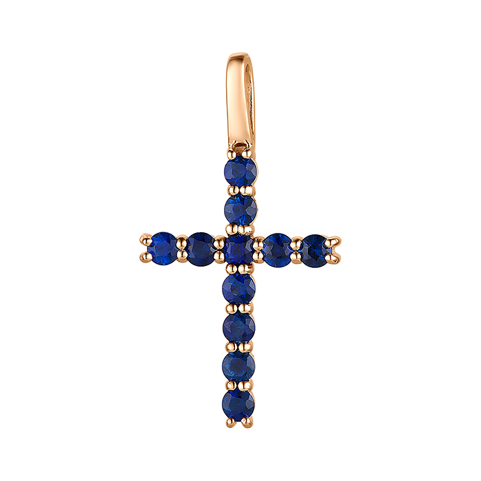 Подвеска из золота с камнем Сапфир фото, цены