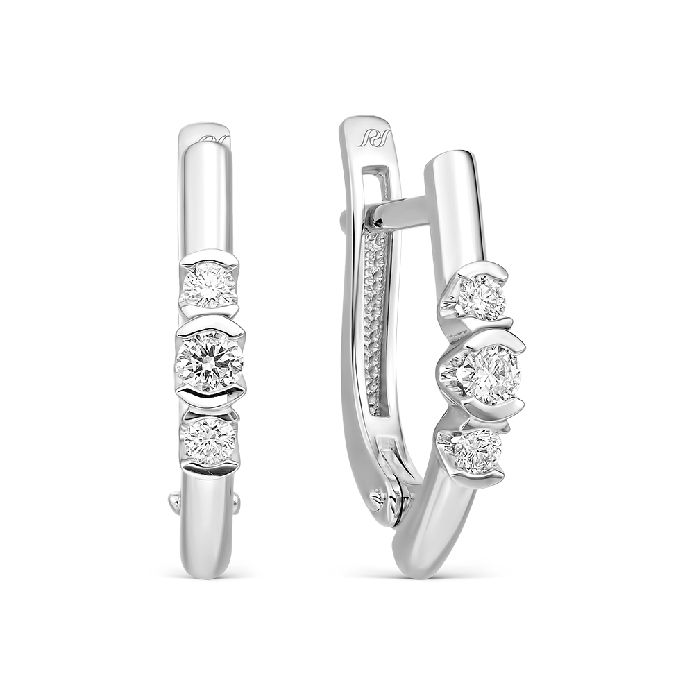 Серьги из золота с камнем Бриллиант фото, цены