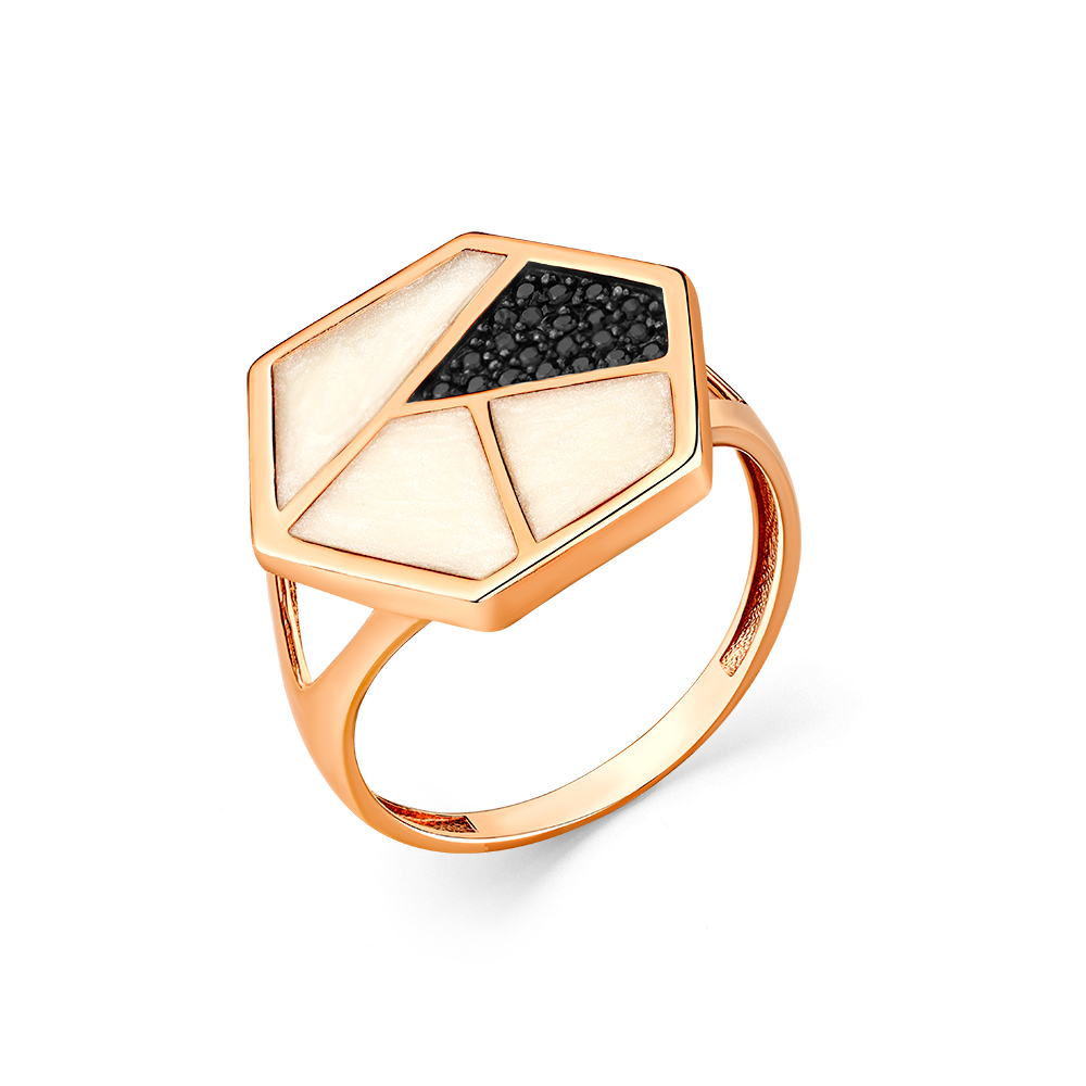 Кольцо из золота с камнем вставками эмали, Шпинель синт. фото, цены