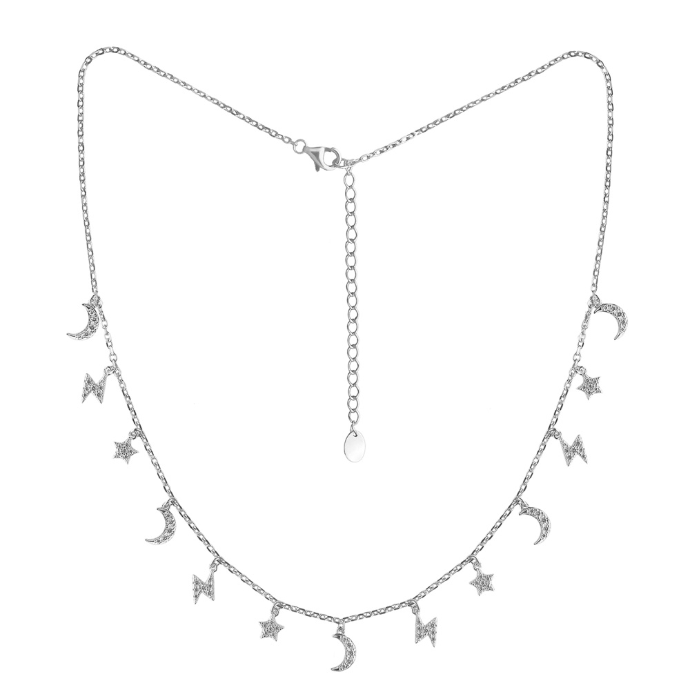 Колье из серебра с камнем Фианит фото, цены