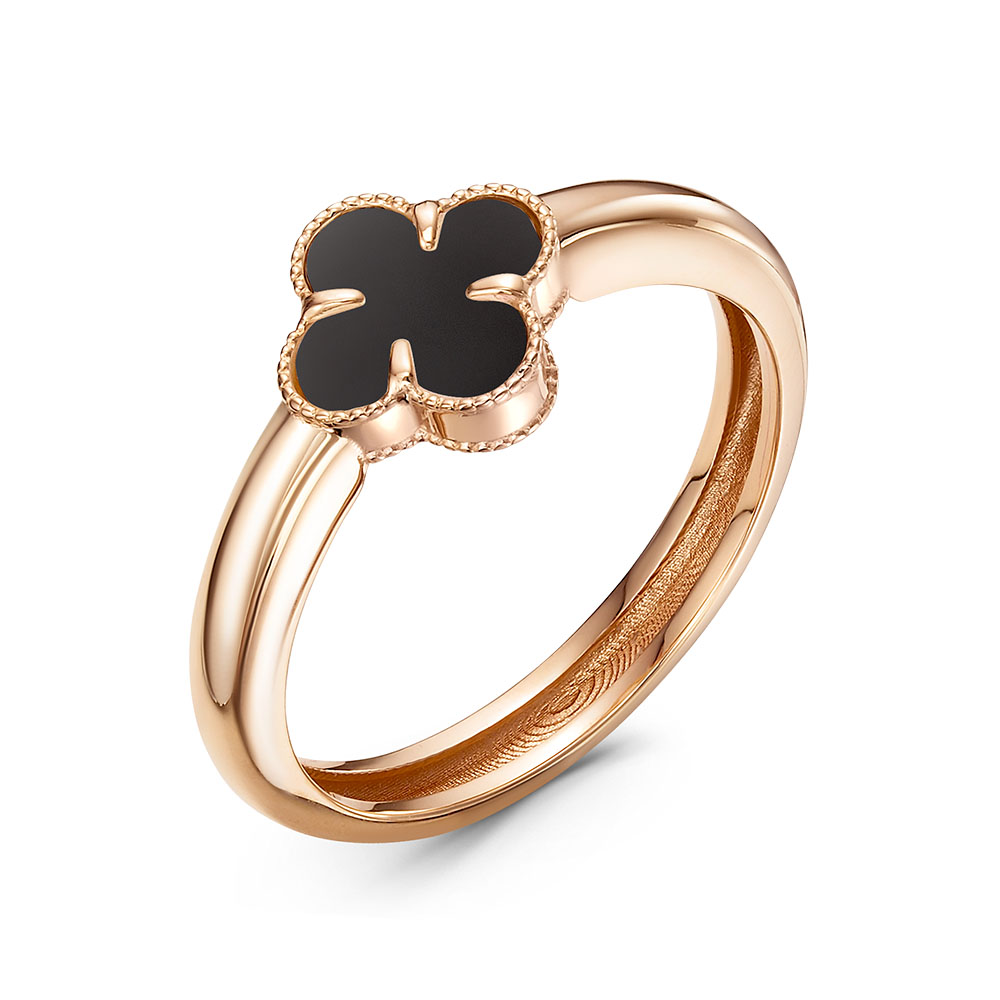 Кольцо из золота с камнем Оникс фото, цены