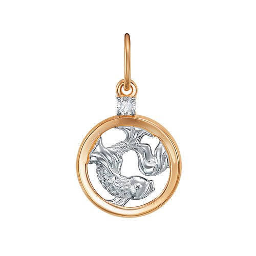 Знак из золота с камнем Фианит фото, цены