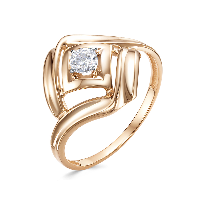 Кольцо из золота с камнем Фианит фото, цены