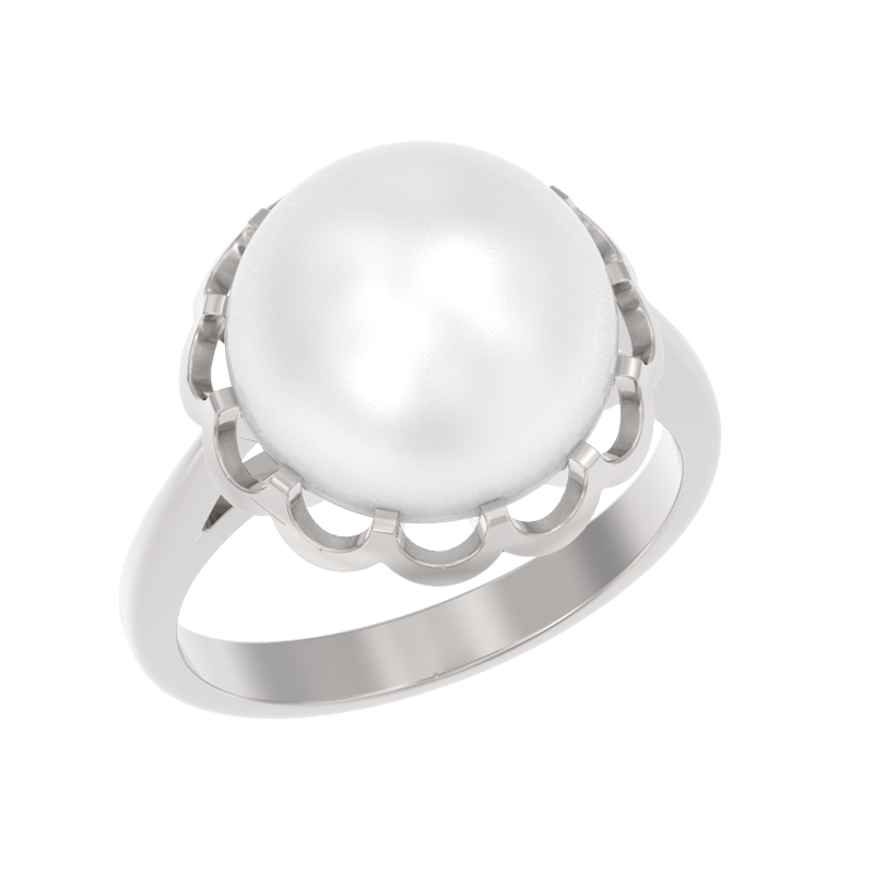 Кольцо из серебра с камнем Жемчуг фото, цены