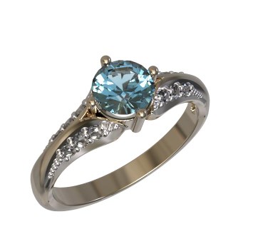 Кольцо из золота с камнем Топаз, Фианит фото, цены