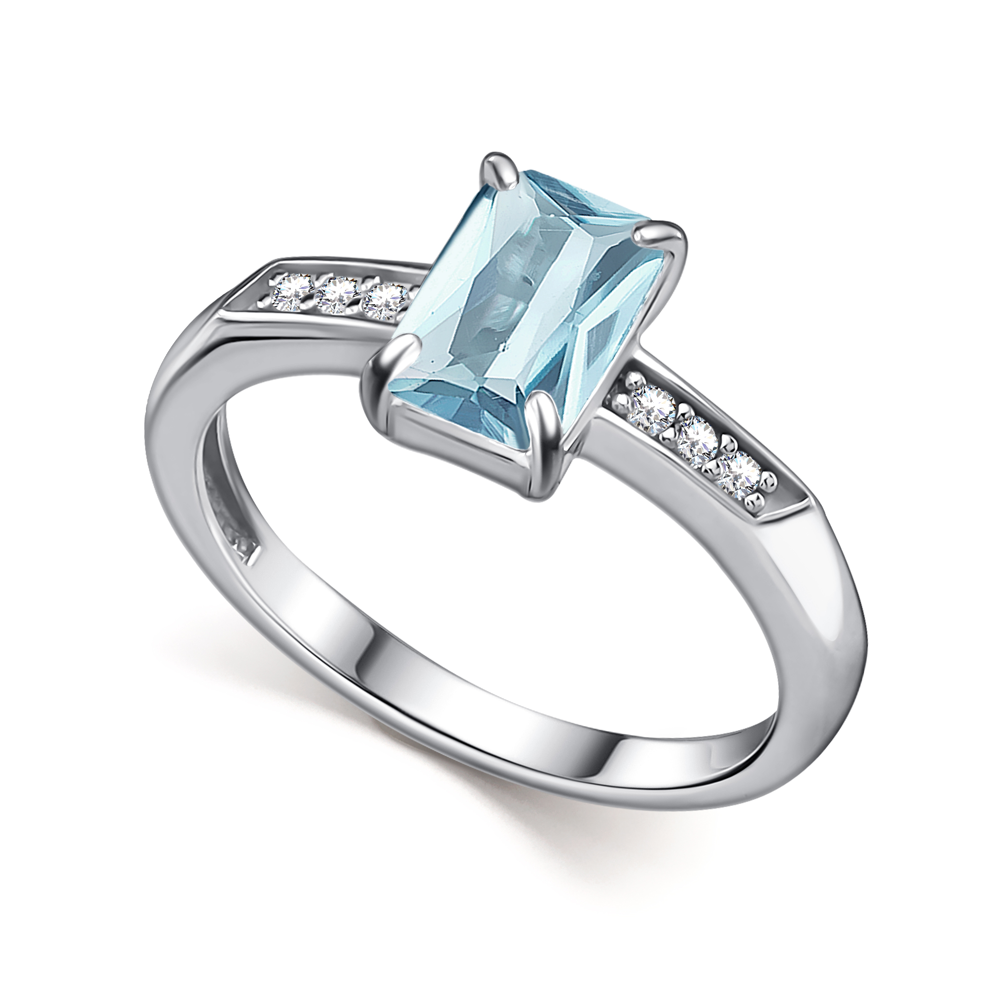 Кольцо из серебра с камнем Топаз, Фианит фото, цены