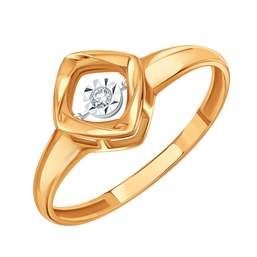 Кольцо из золота с камнем Бриллиант фото, цены